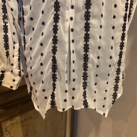 Democracy Embroidery Detailed Sheer Blouse NWOT - Picture 6 of 11